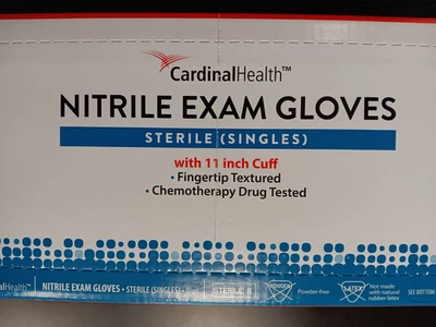 68 Count Cardinal Health Nitrile Exam Gloves Sterile - Small Exp 2026 - Image 1 of 3
