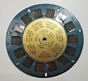 Vintage Sawyers View Master Bryce Canyon Natl Park Reel 16 Gold Center Foil Blue - Picture 1 of 2