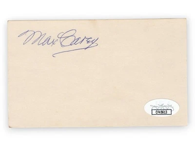 Max Carey Signed Autographed 3X5 Index Card Pirates Dodgers JSA CF45613 - Image 1 of 2