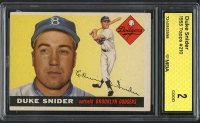 1955 Topps #210 Duke Snider Dodgers MBA 2 GD 546838 (tarjetas aéreas) Foto 1 de 2