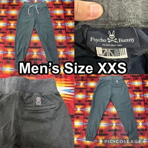Psycho Bunny Gray Joggers Sweatpants Mens XXS Elastic Waist Pull-On Inseam 25” - Picture 1 of 15