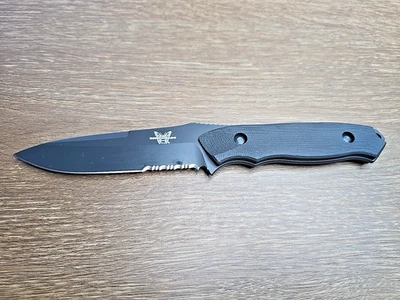 Benchmade Nimravus 140SBT Allen Elishewitz Serrated ATS-34 Black G10 W/Sheath - Image 1 of 4