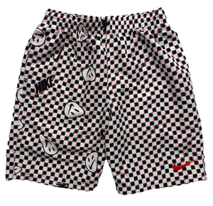 Nike Smile Swoosh 3D Checker Lined Swim Trunks Shorts Boys Youth Small - Picture 1 of 12