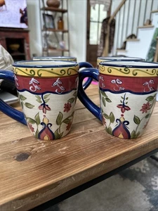 Pair Pier One Vallarta Coffee Mugs Set Of 4 New - Picture 1 of 5
