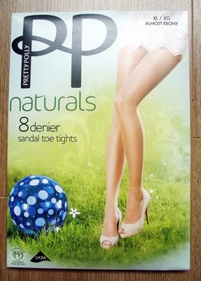 Pretty Polly Naturals Extra Large XL B.Black 8 Denier High Leg Ultrasheer Tights - Image 1 of 4