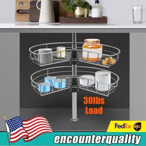 2in Kidney Chrome 2-Shelf  Kitchen Base Cabinet Corner Organizer Rack - Picture 1 of 15