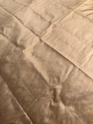 silk fabric  Gold color remnant 30"x60" +Cut Corner attached additional 23"x 35" - Image 1 of 2
