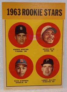 Tarjeta coleccionable 1963 Topps Rookie Stars - Ruiz, Simpson, Kostro, Elliot (#407) - Imagen 1 de 2