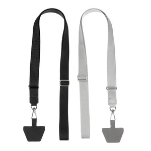 2Pcs Smart Phone Lanyard with 2 Patches, Black/Gray (55-30cm) - Zdjęcie 1 z 6