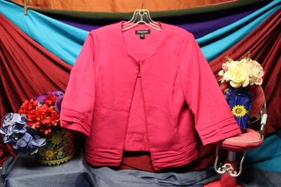 Perceptions Petite Womens Pink Open Front Blazer Suit Jacket Size 12P coat retro - Image 1 of 4