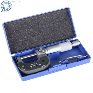 Premium Precision Outside Micrometer 0-1"/0.0001" Carbide Tips Machinist Tool - Picture 1 of 10