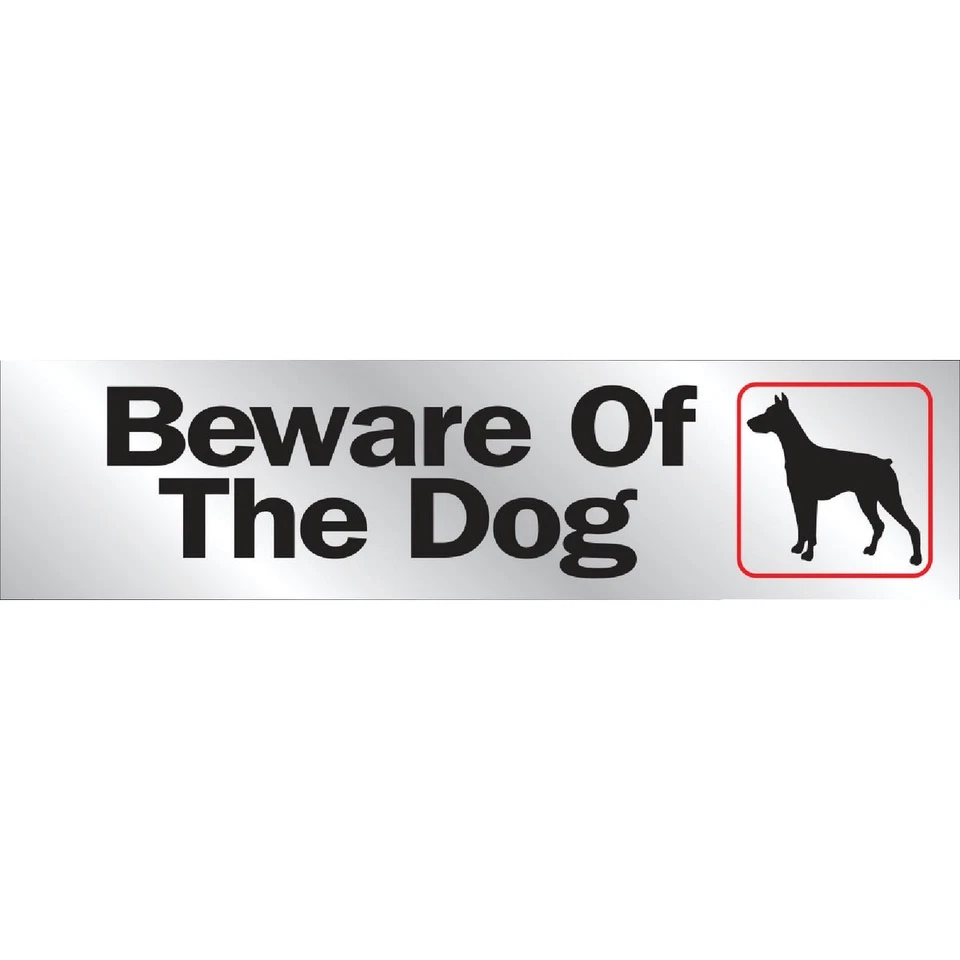 Hy-Ko 2x8 Brushed Aluminum Sign, Beware Of The Dog 441 Pack of 10 Hy-Ko 441 - Image 1 of 1