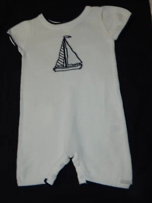 Mameluco corto tejido náutico ancla azul marino Janie and Jack niños 3-6 meses Foto 1 de 4