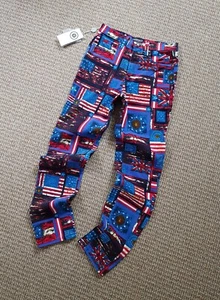Versace Rare Vintage 90s USA UK Union Jack Flags Print Pattern Denim Jeans W31 - Picture 1 of 20