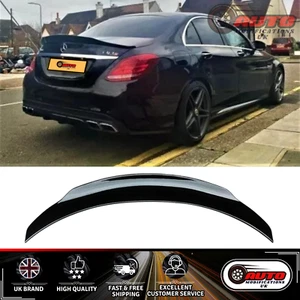 Mercedes C Class W205 Rear High Kick PSM Ducktail Spoiler Boot Wing Gloss Black - Picture 1 of 10