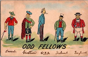 RARE Patriotic Uncle Sam Union Jack Odd fellows Vintage Postcard KC18 - Picture 1 of 2