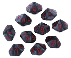 Chessex Velvet Black/red Set of Ten d10 Dice - Picture 1 of 2