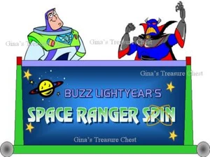 Disney World Buzz Lightyear Space Ranger Spin Sign Scrapbook Paper Die Cut Piece - Picture 1 of 1