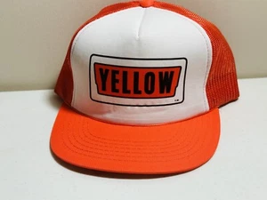 Sistema de carga amarillo sombrero de camionero gorra de béisbol malla vintage a presión - Imagen 1 de 6