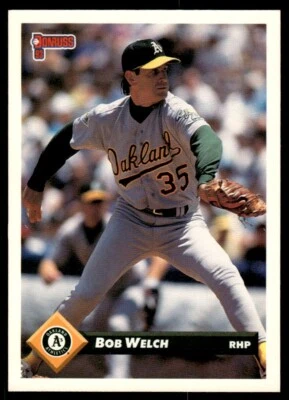 1993 Donruss Baseball Card Bob Welch Oakland Athletics #579 - Image 1 of 2