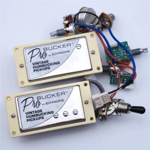 Genuine Epiphone ProBucker Vintage Humbucker Pickups Harness Wire Set Chrome - Picture 1 of 3