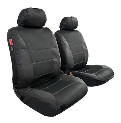 For Ford F550 2011-2025 Car Front Seat Covers Protector Black Mesh Canvas 2PCS - Image 1 of 4