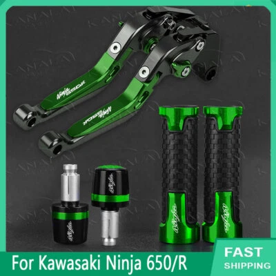3PCS For Kawasaki Ninja 650/R 2006-2020 Brake Clutch Levers Handl Grips End Plug Foto 1 de 4