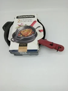 Used Tramontina Pre-Seasoned Cast Iron 2-Pack Skillet, 10 and 12 inches - Picture 1 of 9