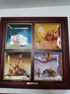 JUEGO DE PLACAS DE MADERA BRADFORD EXCHANGE SEASONS OF THE ENMARCADAS POOH & FRIENDS, DIFÍCIL DE ENCONTRAR - Imagen 1 de 12