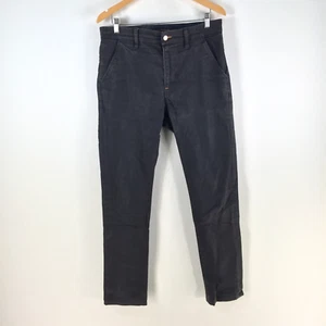 Nudie jeans co mens khaki slim chin oapnts W32 L32 black dry coated cotton110253 - Picture 1 of 13