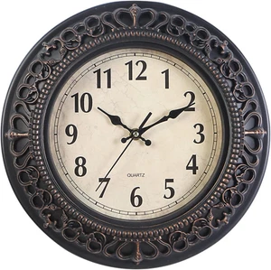 12-Inch Silent Retro Quartz Clock, Decorative Wall Clock for Home/Office/School - Picture 1 of 12