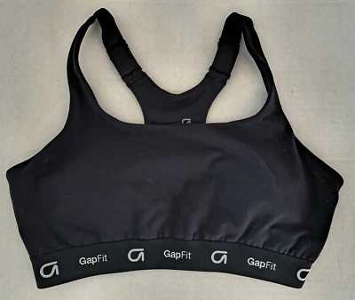 Sutiã esportivo feminino GAP Fit Racerback tamanho médio preto NUNCA USADO - Imagem 1 de 3