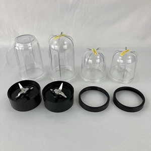 Magic Bullet Blender MB1001 Replacement Parts Blending Cups Lip Rings And Blades - Picture 1 of 10