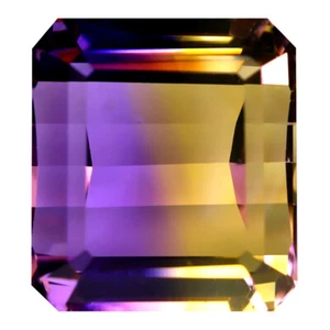15.21 ct Phenomenal Octagon Cut (14 x 13 mm) Brazil Purple and Yellow Ametrine - Picture 1 of 1