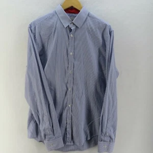 Zara Man Casual Shirt Size Mens Large Blue Long Sleeve Button Up Casual - Picture 1 of 8