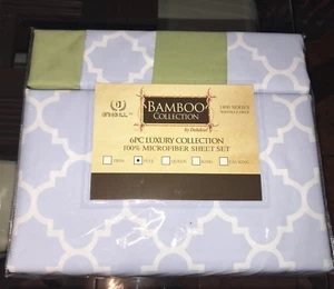 Bamboo Light Blue Full Size Luxury Collection Quality 6 PC Sheets Set - Picture 1 of 5