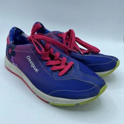 Zapatillas Desigual Florales Para Mujer Talla 6.5 US 37 EUR Azul Púrpura Rosa Usadas en Excelente Condición Foto 1 de 4