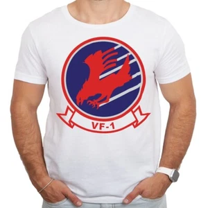 VF-1 Squadron Logo White Adult Shirt - Picture 1 of 1