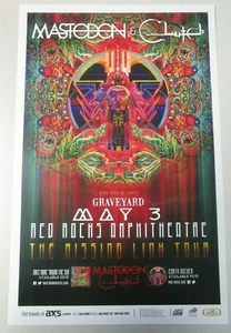 MASTODON / CLUTCH Missing Lion Tour 2015 Red Rocks Colorado 11x17 Promo Poster - Picture 1 of 2