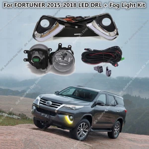 LED DRL Daytime Running Lamp & Fog Light Trun Kits For Toyota FORTUNER 2015-2018 - Picture 1 of 12