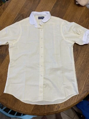 VTG Lands End Women Blouse Top  Sz 16 Front Buttons half Sleeve striped  - Image 1 of 4