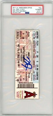 Mike Trout SIGNED MLB Debut Ticket Stub 7/8/11 LA Angels PSA 10 GRADED AUTOGRAPH - Image 1 of 2