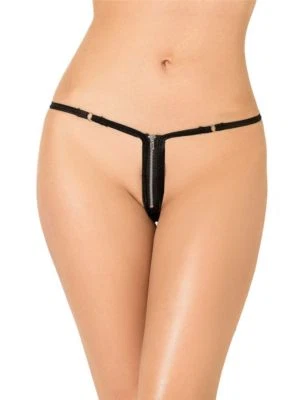 Lau-Fashion String Tanga Reißverschluss Dessous Transparent Unterwäsche S/XL - Bild 1 von 3