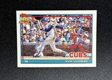 1991 Topps Ryne Sandberg #740 Baseball Card Chicago Cubs HOF