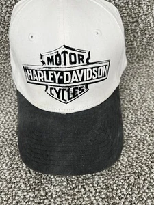 Gorra Harley Davidson para hombre Flexfit blanca negra logotipo motocicleta mercancía auténtica - Imagen 1 de 5