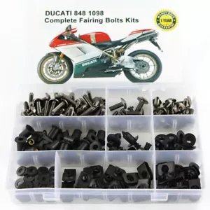 Fit For Ducati 848 1098 Complete Fairing Bolts Kit Bodywork Screws Gray - Foto 1 di 10