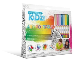 Chameleon Kidz Art Portfolio 14 Marker Creativity Kit washable art kits for kids - Picture 1 of 6