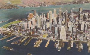 Dock, Skyscrapers, Financial District - New York, New York - unposted linen - Imagen 1 de 3