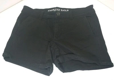 American Eagle Outfitters super stretch shorts AEO Twill MIDI black US 6 - Image 1 of 3