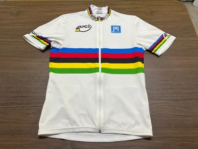 Велосипедная майка UCI World Champion SMS Santini белая с коротким рукавом на молнии - XL - Изображение 1 из 4